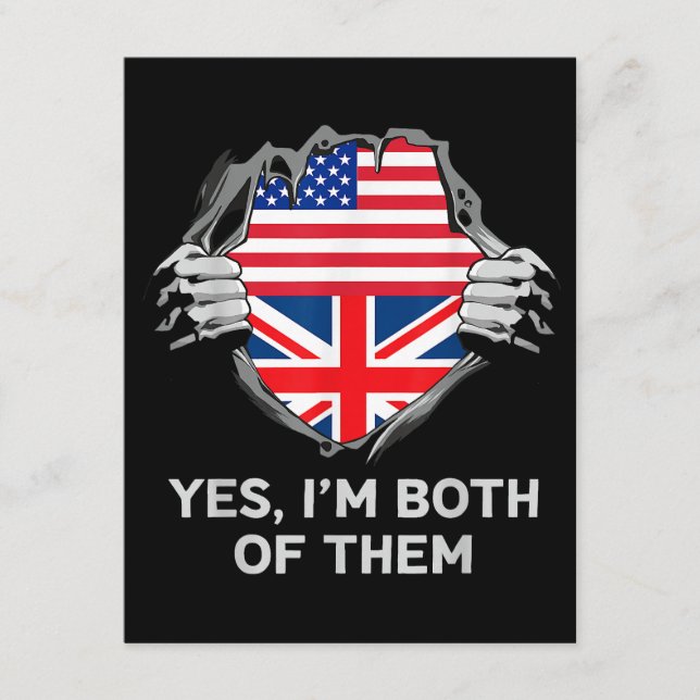 Carte D'accompagnement Demi-Américain Moitié Anglais USA Angleterre Drape (Devant)
