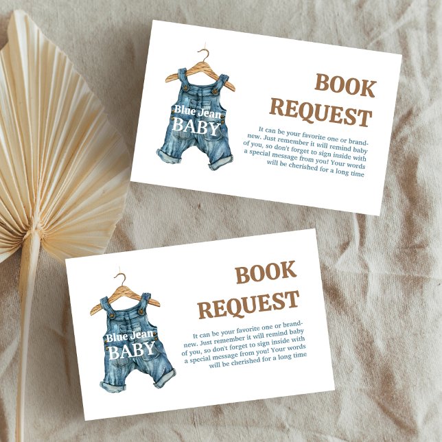 Carte D'accompagnement Denim Blue Jean Baby Boy Baby shower Réserver (Créateur téléchargé)