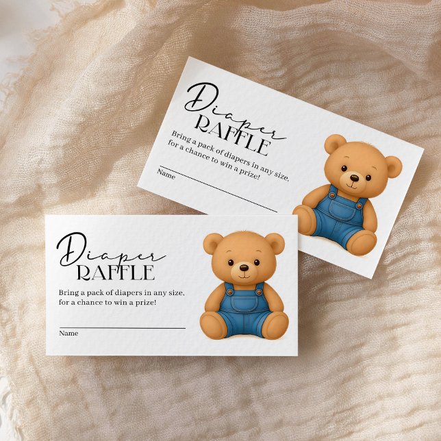 Carte D'accompagnement Denim Blue Jean Baby shower Déchets Raffle (Créateur téléchargé)