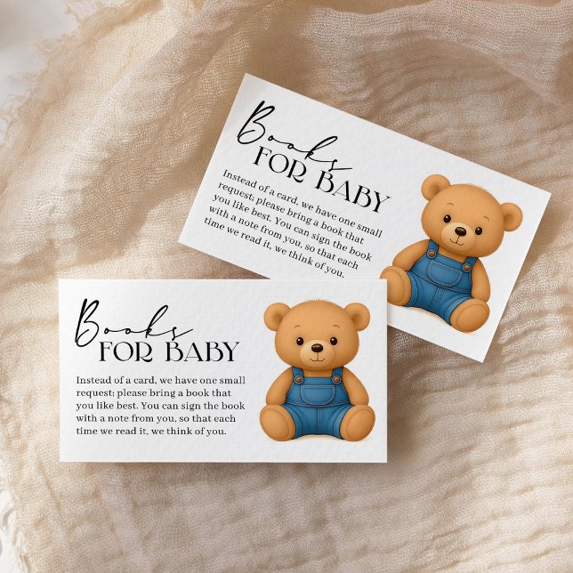 Carte D'accompagnement Denim Blue Jean Baby shower Livres pour bébé (Créateur téléchargé)