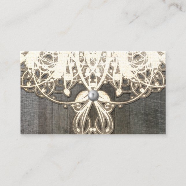 Carte D'accompagnement Dentelle et bois rustique Wishing well (Devant)
