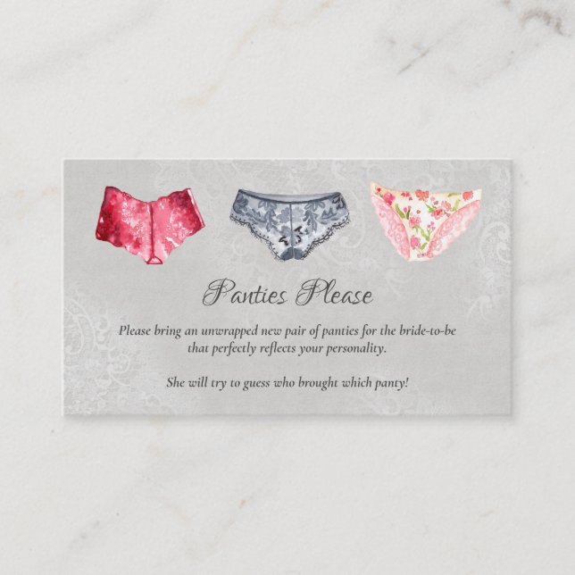 Carte D'accompagnement Dentelle Lingerie Douche Panty Party (Devant)