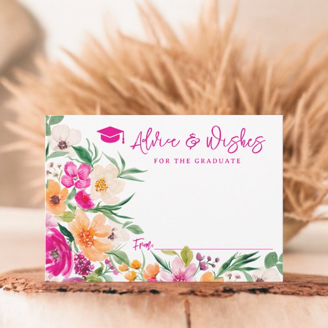 Carte D'accompagnement Des fleurs sauvages brillantes conseils souhaits g (Bright wild flowers advice wishes graduation enclosure card)