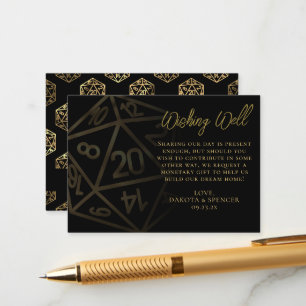 Carte D'accompagnement Dés RPG   Imaginaire Or Tabletop Wishing well