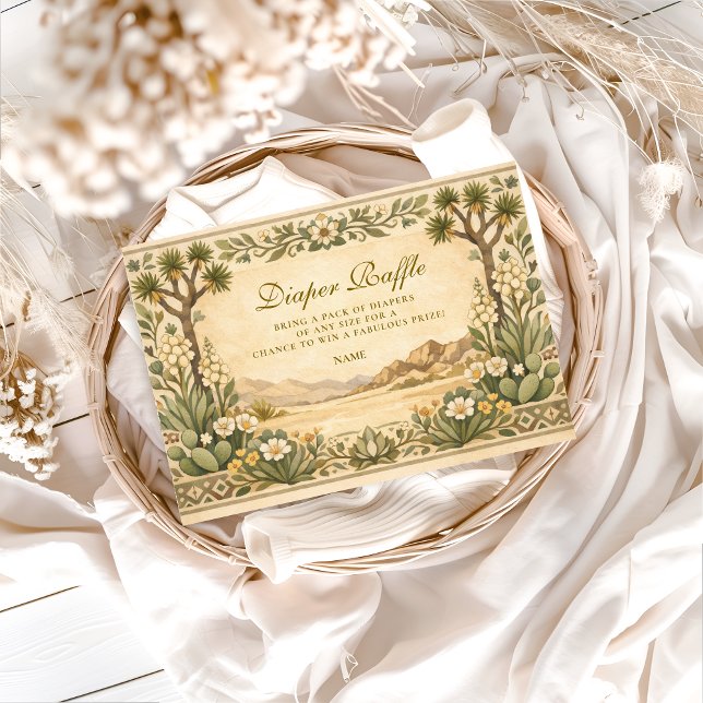 Carte D'accompagnement Desert Botanical Baby Shower Diapper Raffle  (Créateur téléchargé)