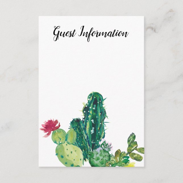 Carte D'accompagnement Desert Cactus, Ajouter Votre Propre Photo, Infos C (Devant)