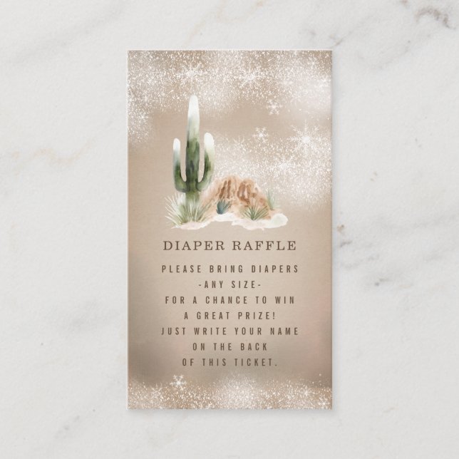 Carte D'accompagnement Desert Neige Hiver Baby shower Déchets Raffin (Devant)