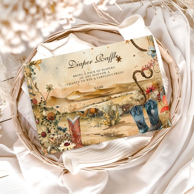 Carte D'accompagnement Desert Rodeo Western Diapper Raffle (Créateur téléchargé)