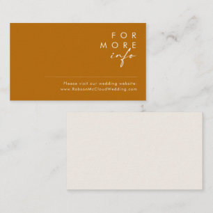 Carte D'accompagnement Désert simple   Burnt Orange Mariage Website Card