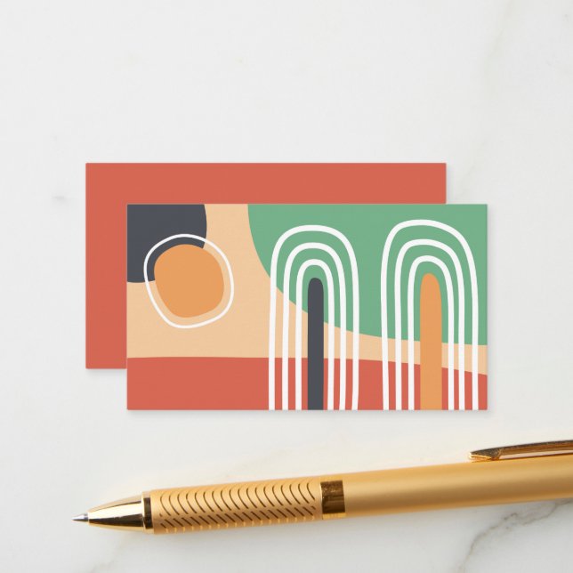 Carte D'accompagnement Design d'art biologique abstrait (Devant/Arrière en situation)