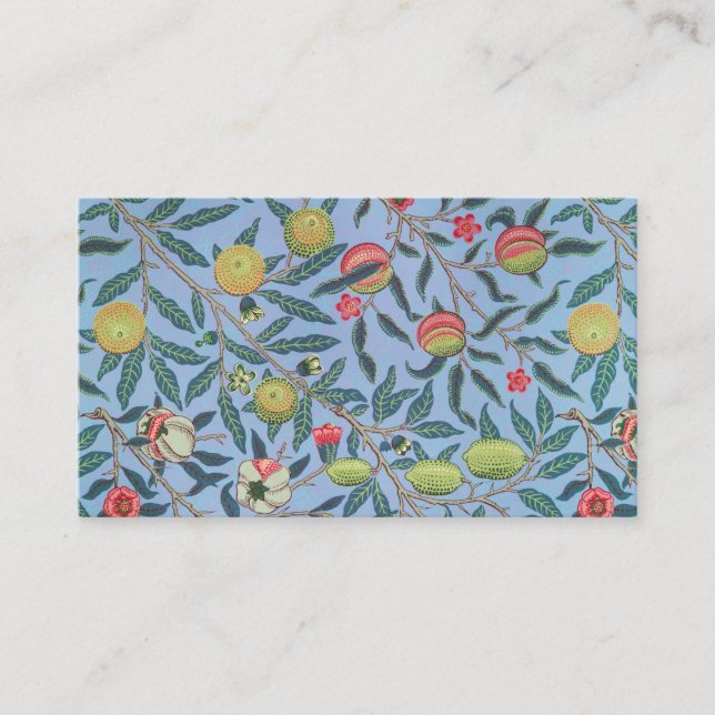 Carte D'accompagnement Dessin de fleurs "William Morris" artiste. (Devant)