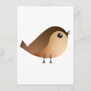 Carte D'accompagnement Dessin d'Oiseau de Bruant