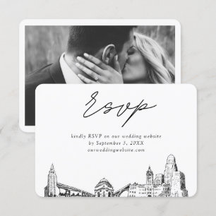 Carte D'accompagnement Dessin minimaliste Mariage de Buffalo RSVP
