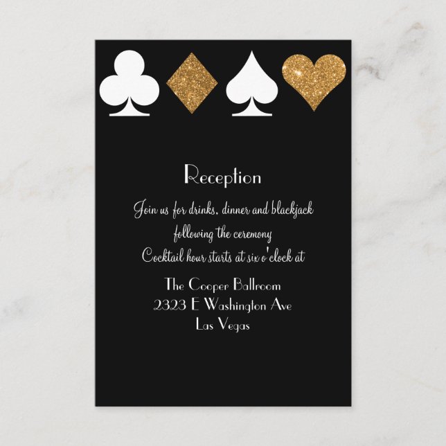 Carte D'accompagnement Destiny Las Vegas Réception Faux Gold Parties scin (Devant)