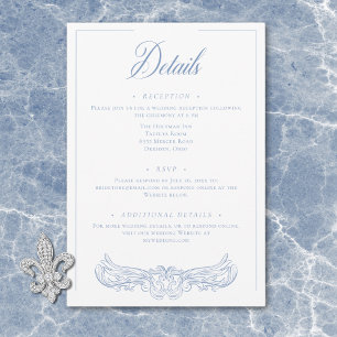 Carte D'accompagnement Détail de mariage au motif élégant d'oiseau bleu e