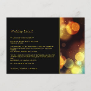 Carte D'accompagnement Détail du Mariage Twilight Bokeh Lights