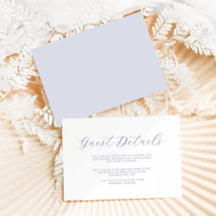 Carte D'accompagnement Détail simple de mariage avec un script bleu minim