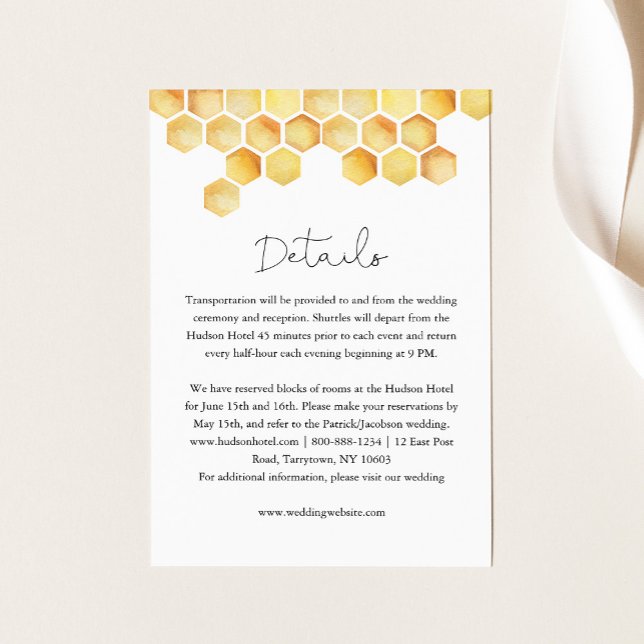 Carte D'accompagnement Détails de CALLA Honey Bee (Créateur téléchargé)