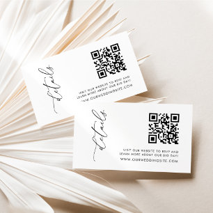 Carte D'accompagnement Détails de code QR noir et blanc minimaliste moder