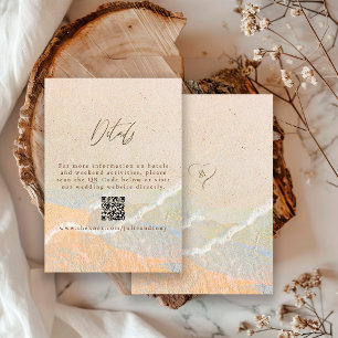 Carte D'accompagnement Détails de destination de mariage à la plage de Sa