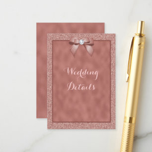 Carte D'accompagnement Détails de la Parties scintillant rose Gold & Styl