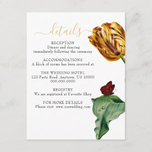 Carte D'accompagnement Détails de la suite Mariage Tulip Bota moderne