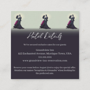 Carte D'accompagnement Détails de l'hôtel pour amoureux gothiques romanti