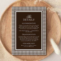 Détails de mariage à la bordure arlequin marron ch