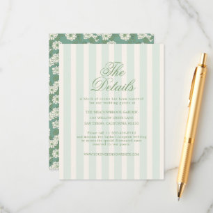 Carte D'accompagnement Détails de mariage à la chinoiserie de jardin vert