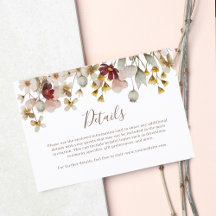 Détails de mariage à l'aquarelle botanique de Bord