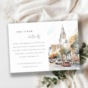 Carte D'accompagnement Détails de mariage à l'aquarelle sur la ligne d'ho