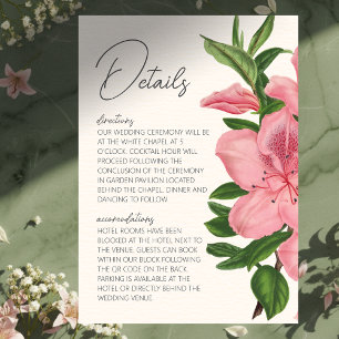 Carte D'accompagnement Détails de mariage avec code QR moderne floral Lil