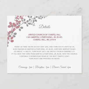 Carte D'accompagnement Détails de mariage Baby's Breath Dusty Rose Insert