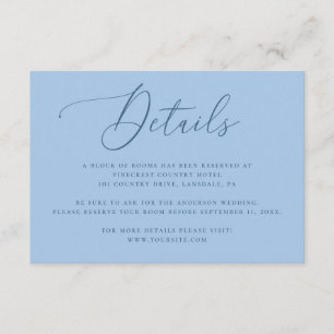 Carte D'accompagnement Détails de mariage Bleu ciel pastel Informations