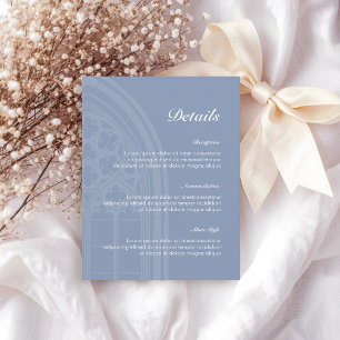 Carte D'accompagnement Détails de mariage bleu gothique classique élégant
