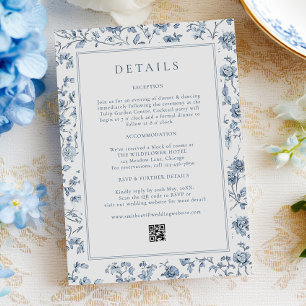 Carte D'accompagnement Détails de mariage Blue Chinoiserie