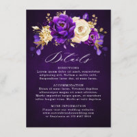 Détails de mariage botanique Royal Violet Or