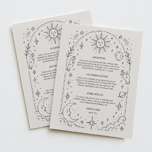 Carte D'accompagnement Détails de mariage céleste vintage traditionnel