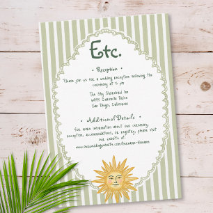 Carte D'accompagnement Détails de mariage chic côtier palmier soleil