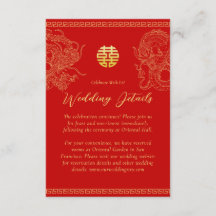 Détails de mariage chinois en or rouge dragon phén