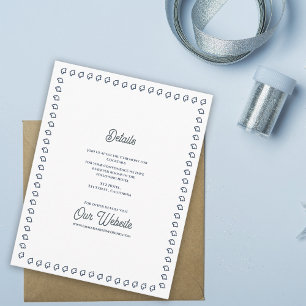 Carte D'accompagnement Détails de mariage classique formel avec un blason