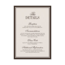 Détails de Mariage Classiques Crème Marron "Old Mo