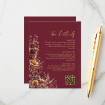 Détails de mariage Code QR Fleurs sauvages Bohème 