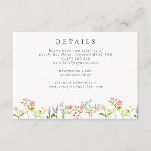Carte D'accompagnement Détails de mariage cottagecore avec de jolies fleu
