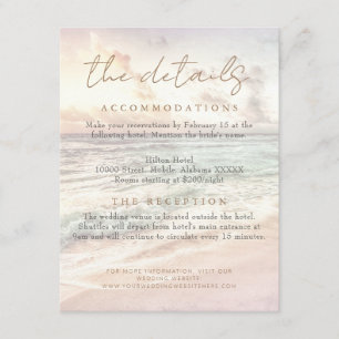 Carte D'accompagnement Détails de mariage coucher de soleil plage bord de