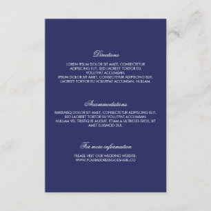 Carte D'accompagnement Détails de mariage de confettis d'or de marine