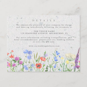 Carte D'accompagnement Détails de mariage de jardin bohème aux fleurs sau