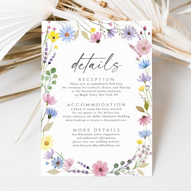 Carte D'accompagnement Détails de mariage de jardin bohème romantique aux (Créateur téléchargé)
