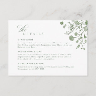 Carte D'accompagnement Détails de mariage de jardin orné de pastel doux d