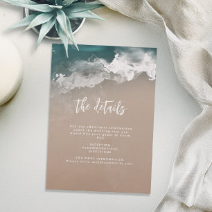 Carte D'accompagnement Détails de mariage de la plage océanique Abstraite